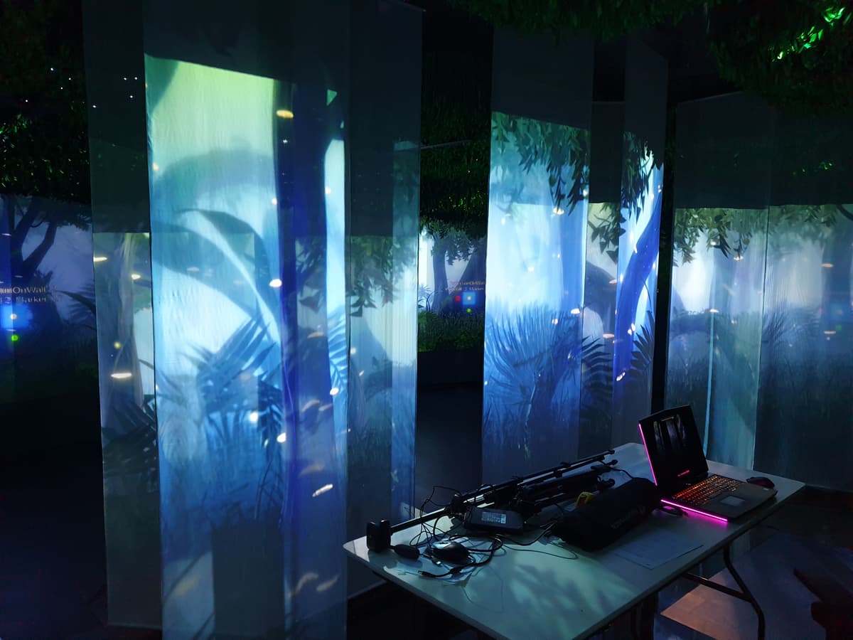 Layered jungle projection panels