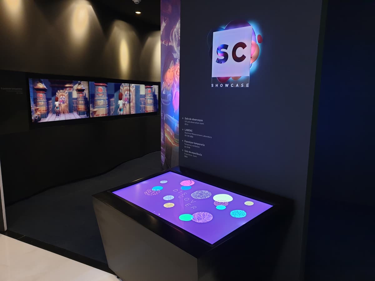 Entrance signage and touch table